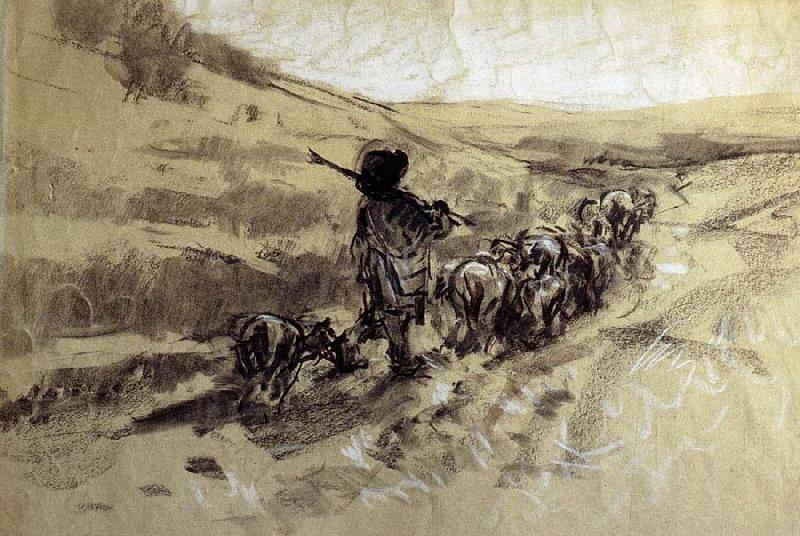 Nicolae Grigorescu Shepherd with his Herd